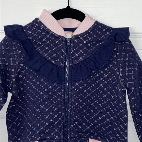 Girls Wonder kids Blue & Pink Zip Up sweater - Picture 2 of 4